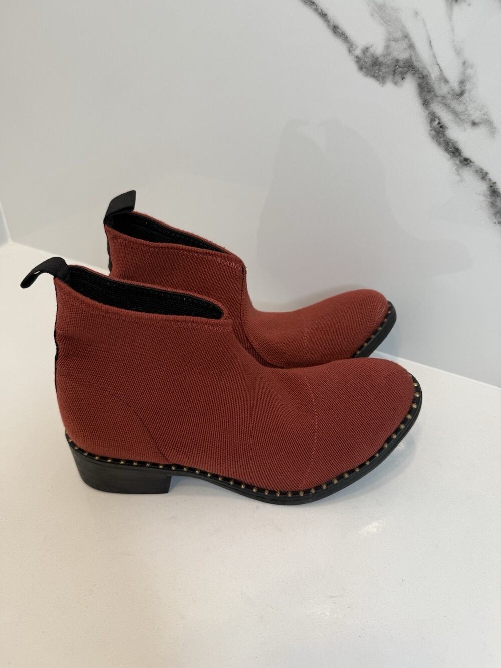 Charleston Shoe Co. Women Red Sz 6 Studded Barcelona Boot MSRP: $175